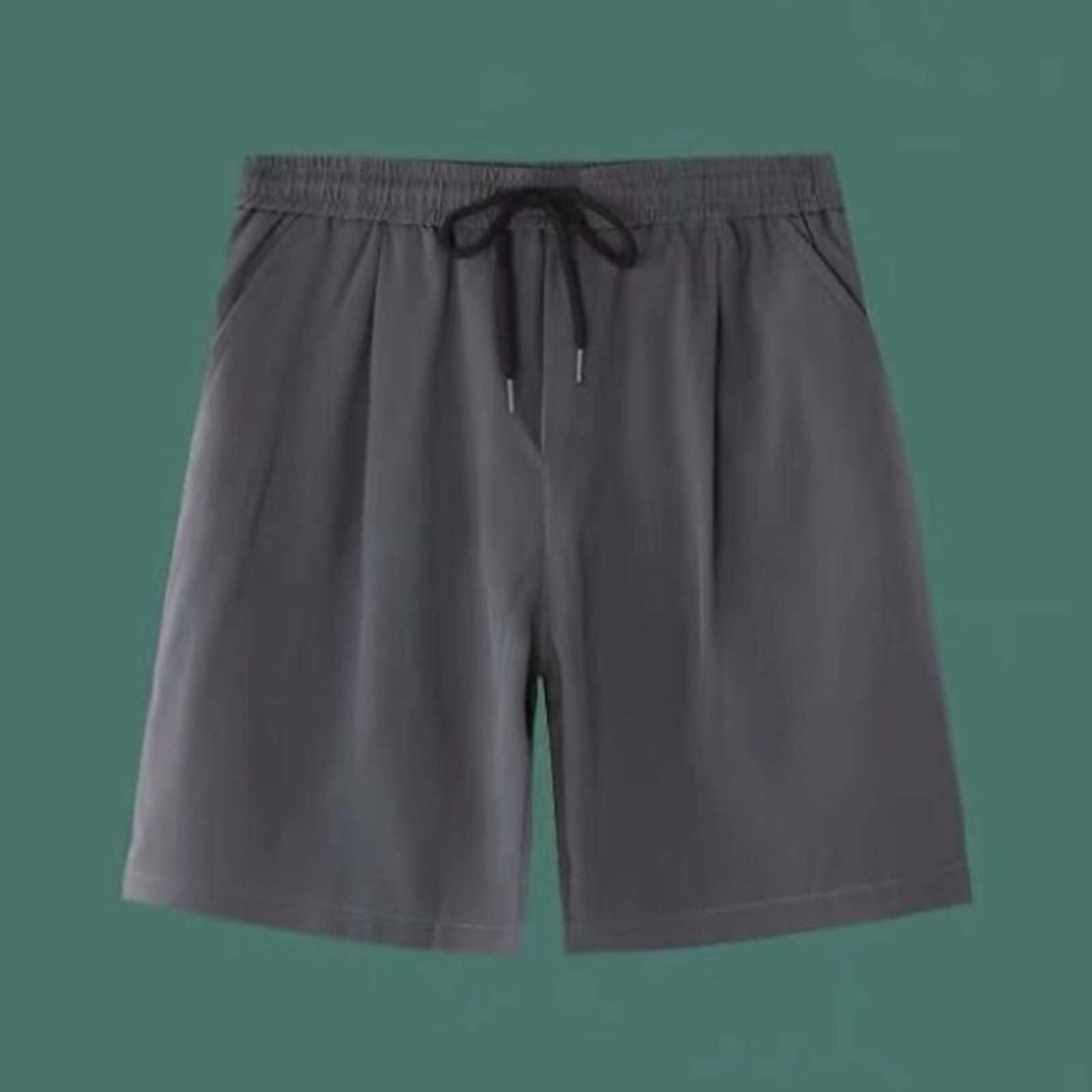 thumbnail image 5 of Pantalones cortos deportivos para hombre con bolsillos profundos - Cintura elástica con cordón, poliéster y spandex - Para correr/baloncesto/gimnasio - Corte holgado - L-XXXXXL, 5 of 5